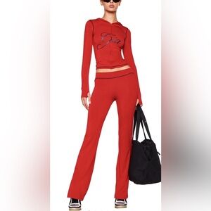 I.AM.GIA Red Boot Cut Flare Pants Set